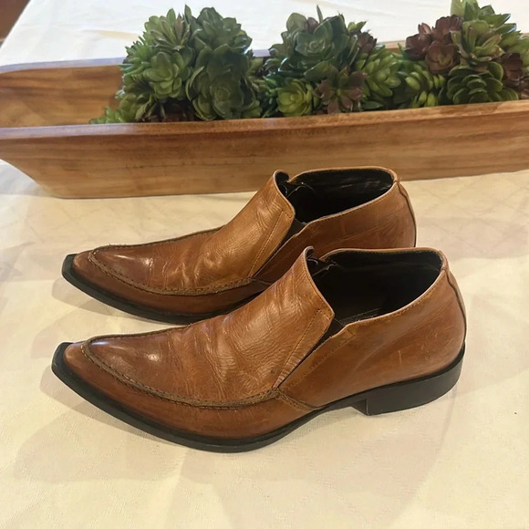 C&B Made in Italy‎ men’s leather pointed top half boot dress shoes size 41  EUC - Picture 4 of 9